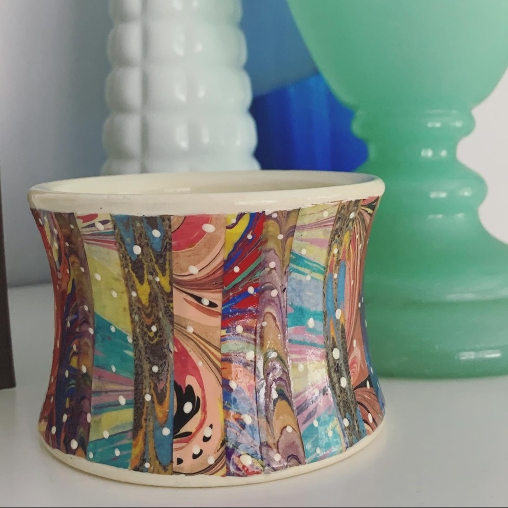 Vintage one of a kind hand painted bangle bracelet